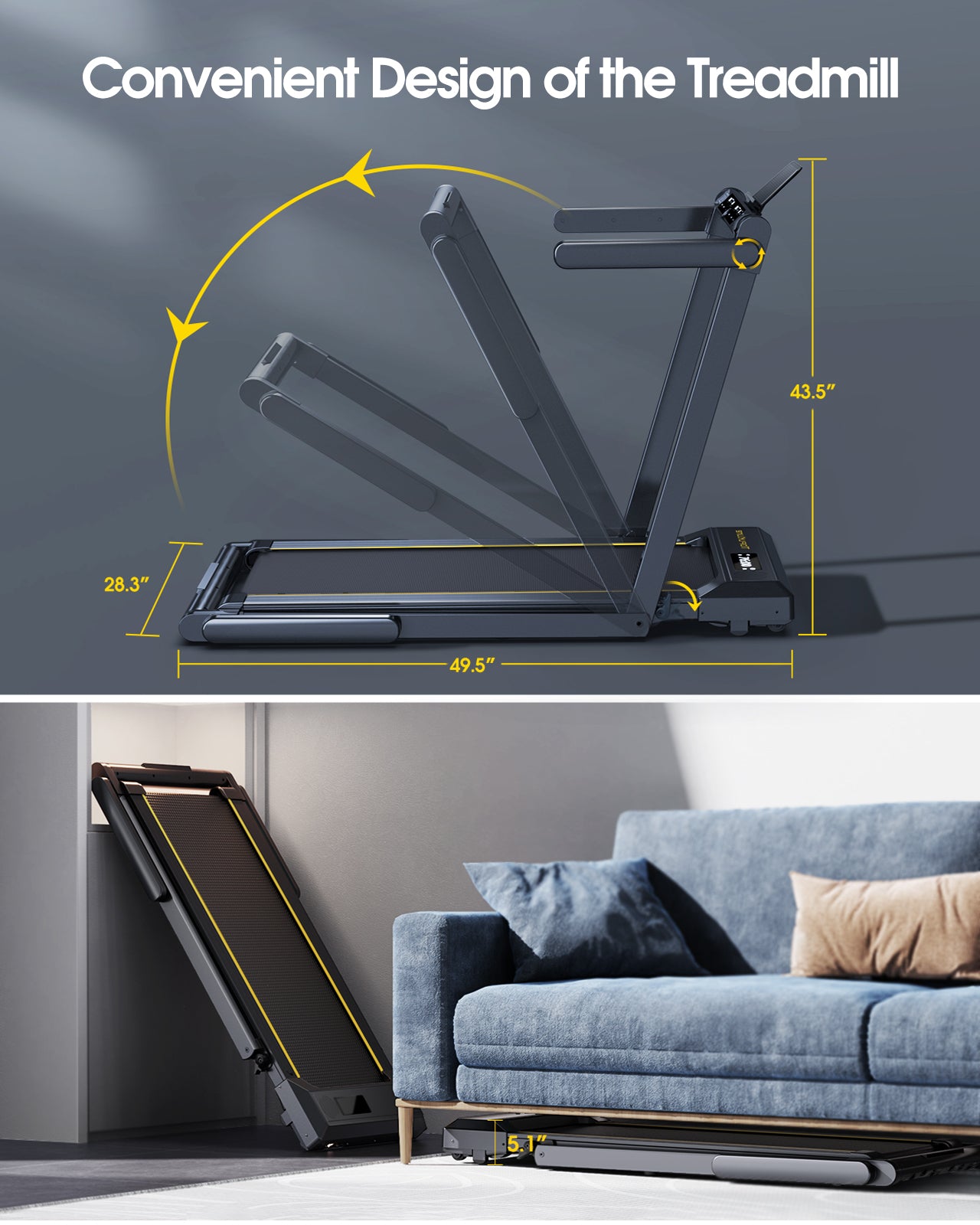 Toputure TP5 2 in 1 Folding Treadmill