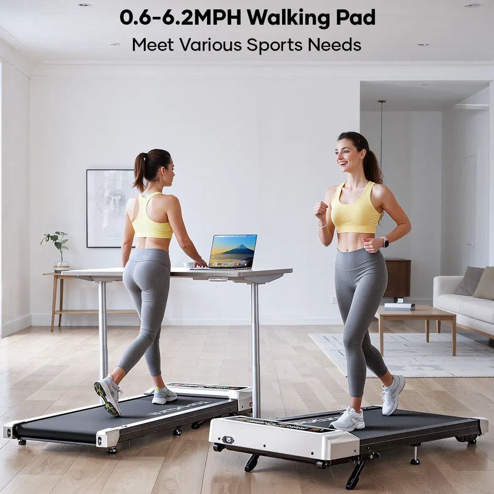The two women each exercised at their own pace on TP8 walking pad.