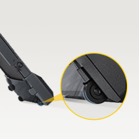 Close-up of treadmill's proprietary durable tire, symbolizing a maintenance-free and long-lasting home running experience.